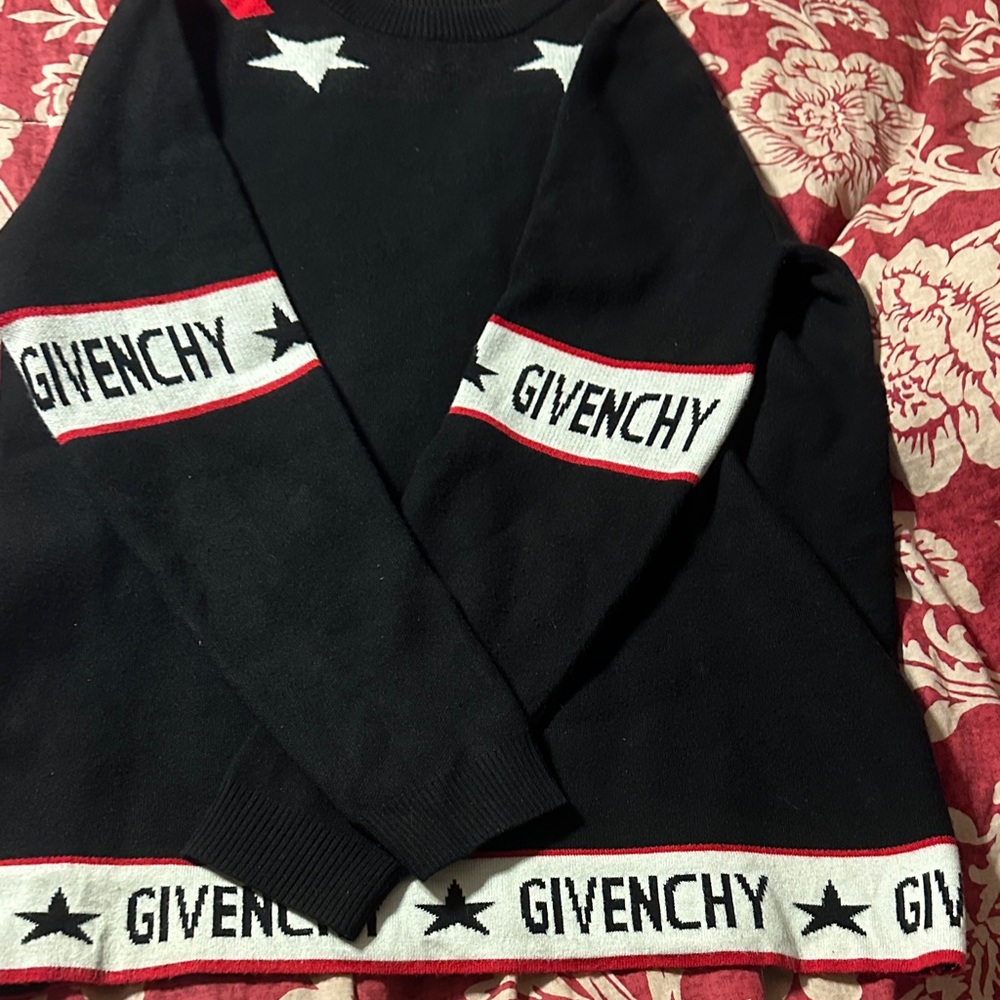 Givenchy Black and White Crewneck with Star Accents
